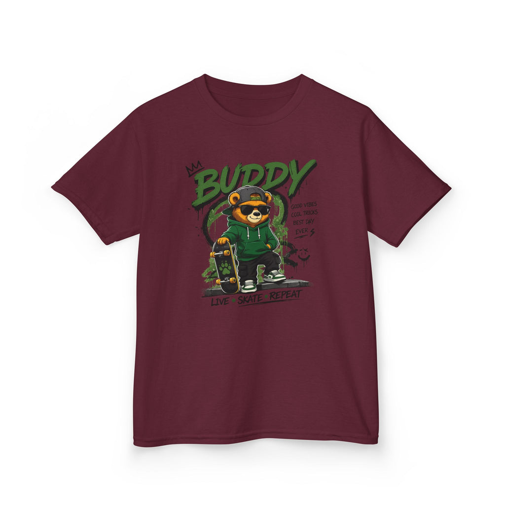 Kids Skateboard Tee "Buddy" Graphic Live • Skate • Repeat Boys and Girls Graphic Tee