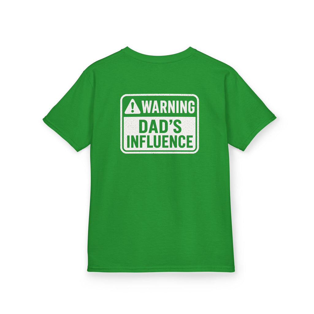 Warning "Dad Influence" Humor Graphic T-Shirt Design