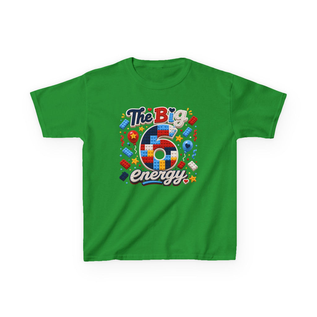 The Big 6 Energy Graphic kids Birthday T-Shirt Design