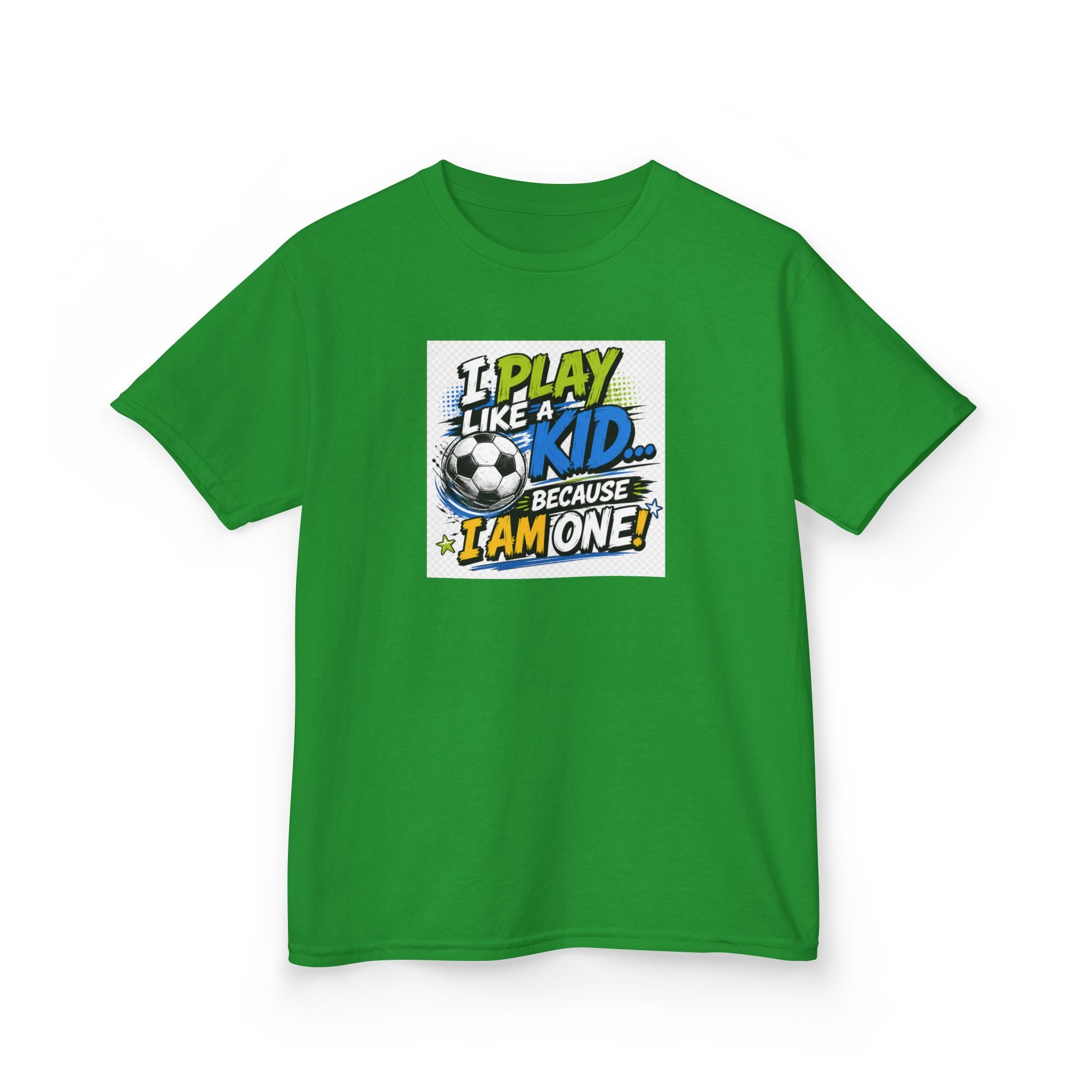 I Play Like a Kid... Because I Am One! Kids Soccer T-Shirt Design | Youth Sports Graphic Tee