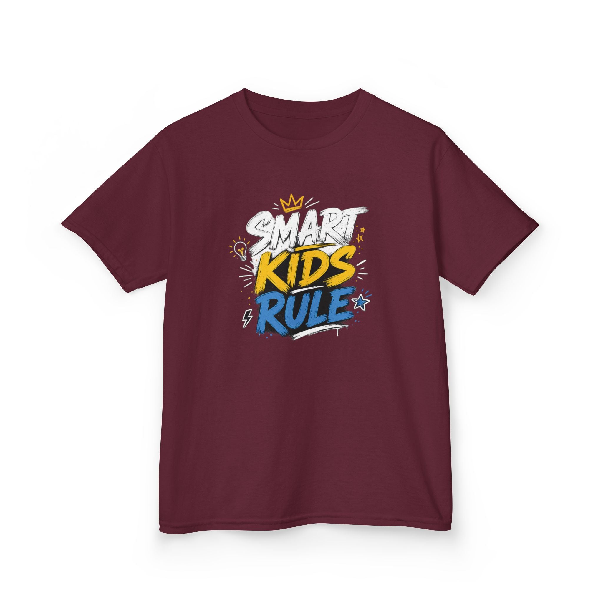 Kids Tee "Smart Kids Rule" Graphic T-Shirt for Back to School & Everyday Wear