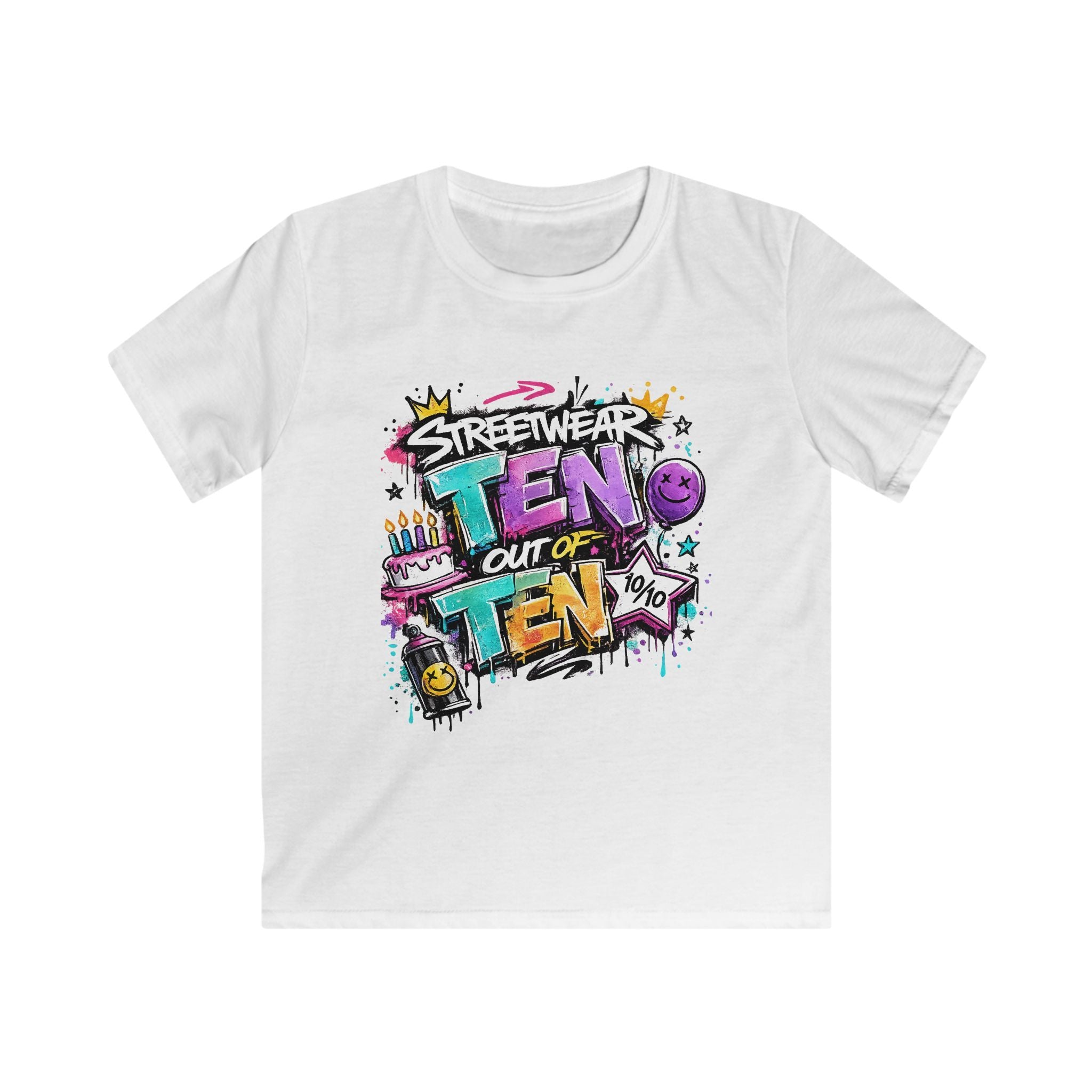 Kids Streetwear "Ten Out of Ten" Birthday Graphic Tee