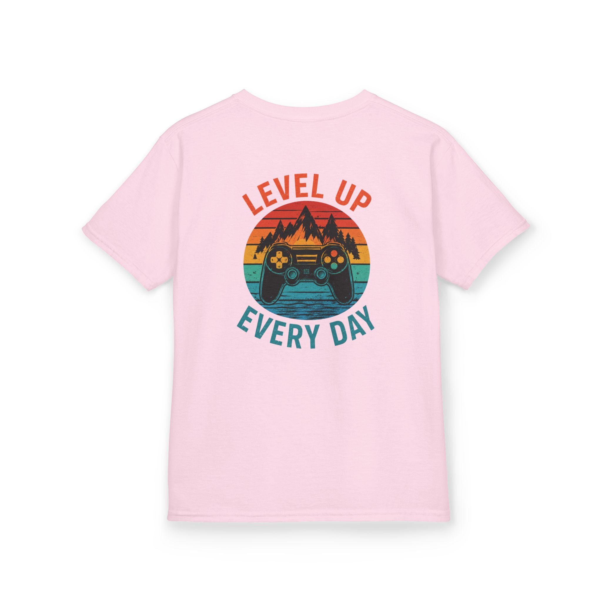 Kids Tee "Level Up Every Day" Retro Gamer Graphic