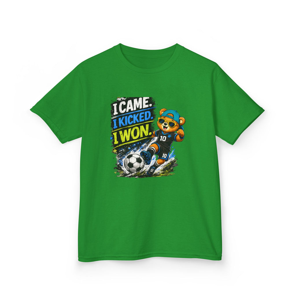 I Came. I Kicked. I Won. Soccer | Kids Sports Graphic T-Shirt
