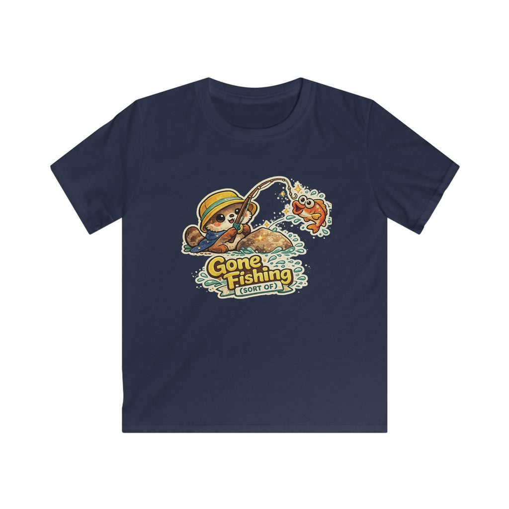 Kids Tee Cute Bear 'Gone Fishing' Graphic Tee for Boys & Girls