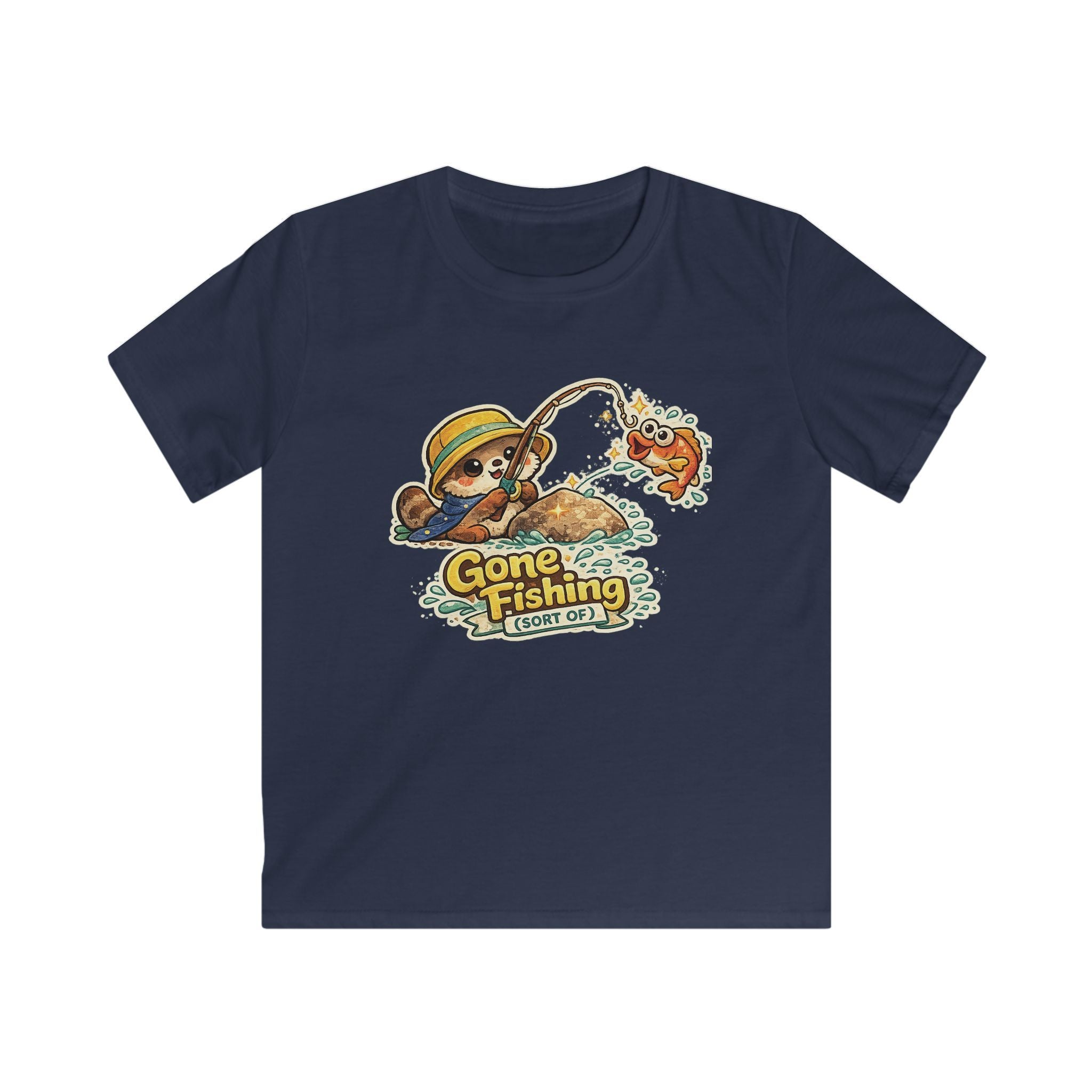Kids Tee Cute Bear 'Gone Fishing' Graphic Tee for Boys & Girls