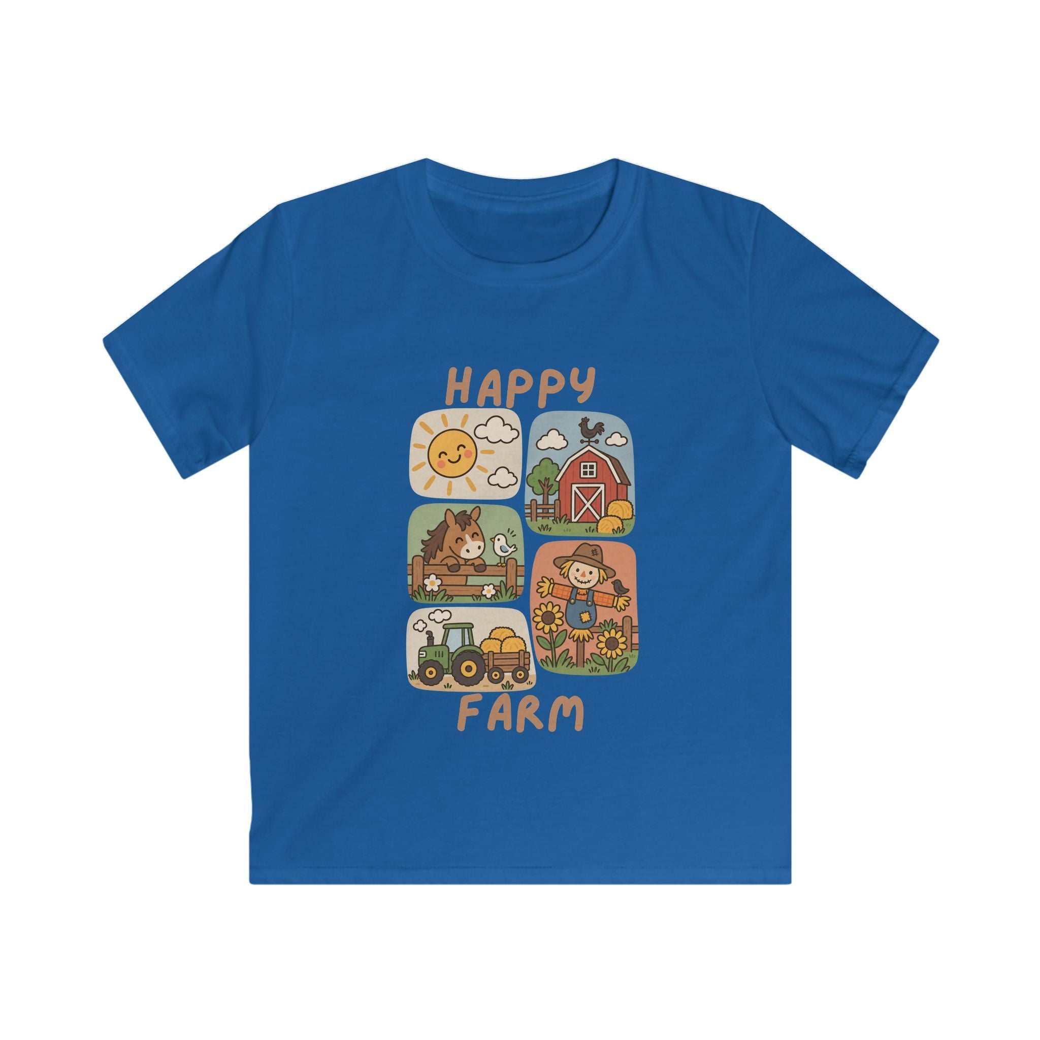 Boys T-Shirt "Happy Farm" Cute Barnyard Graphic Tee for Children