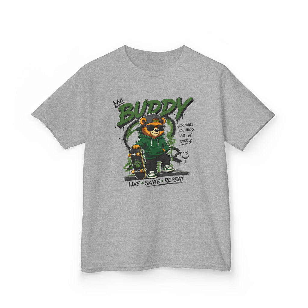 Kids Skateboard Tee "Buddy" Graphic Live • Skate • Repeat Boys and Girls Graphic Tee