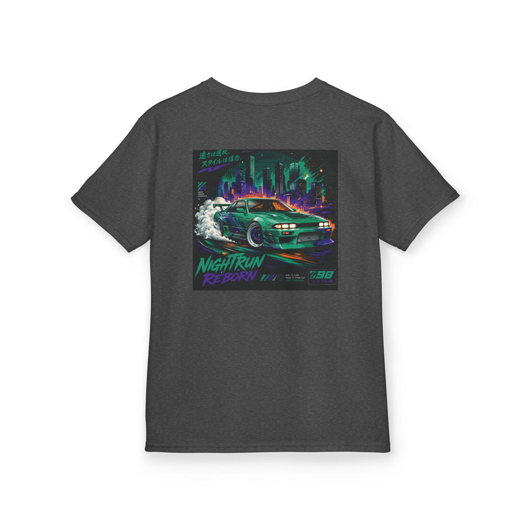 Boys Tee "Retro Nightrun Drift Car" Graphic (Neon City)