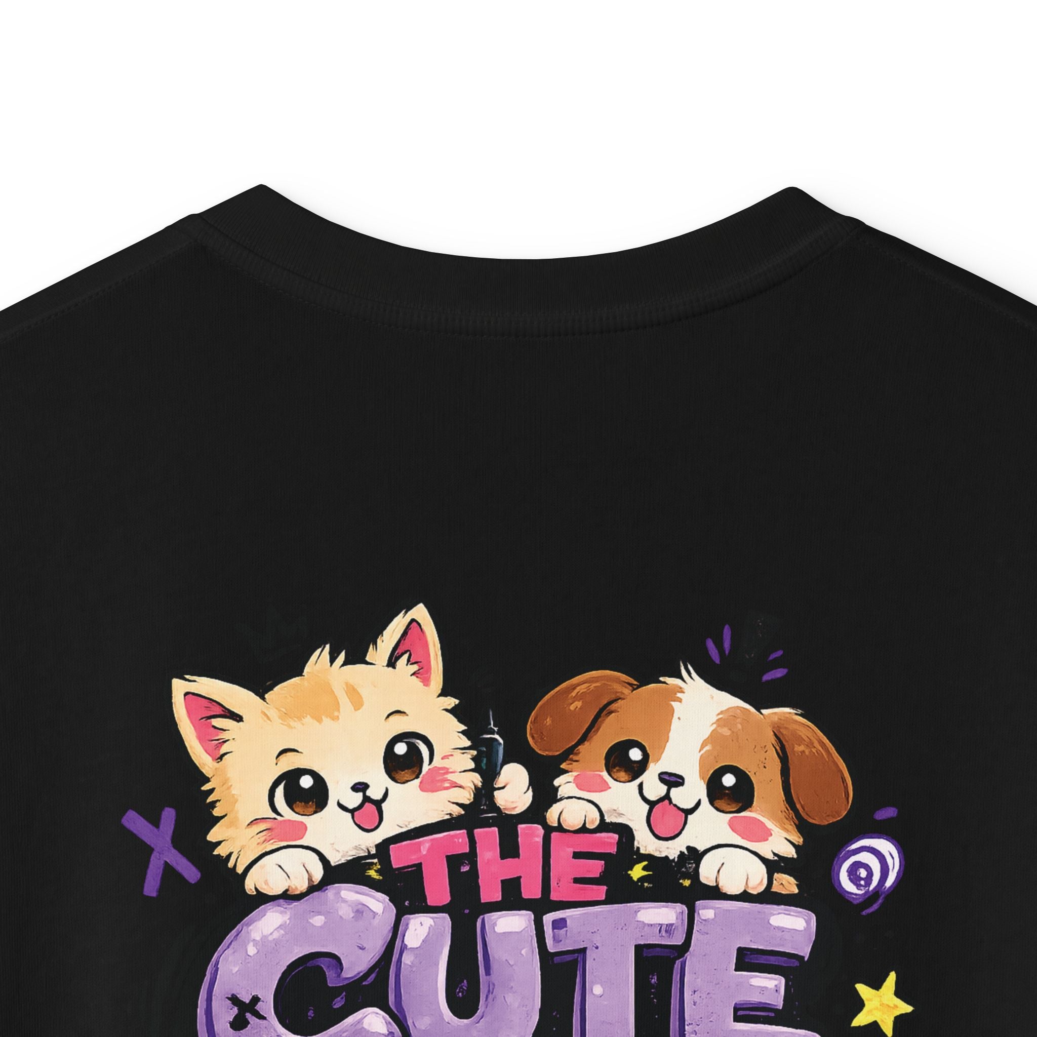 Cute Puppy & Kitten "The Cute Ones Are The Trouble Maker" Graphic Girls T-Shirt