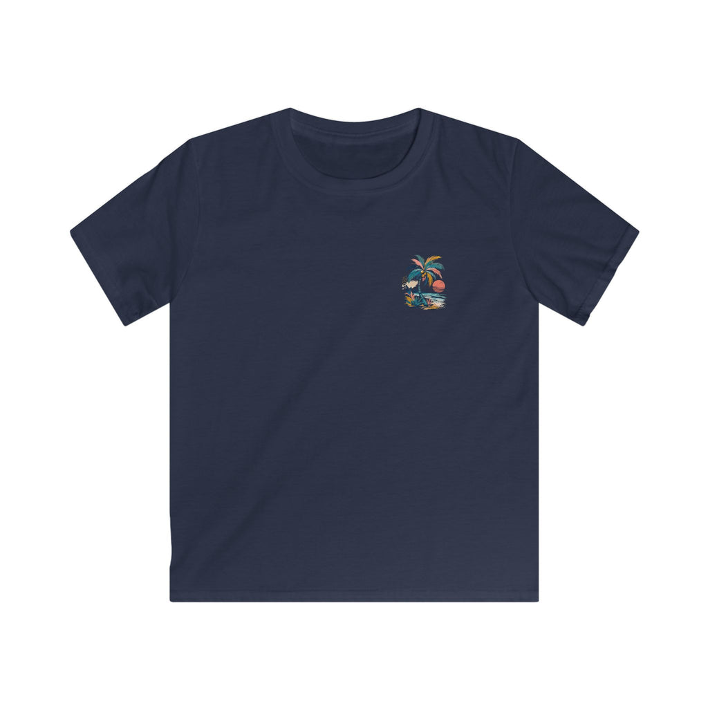 Kids Palm Beach T-Shirt Tropical Sunset Beach Tee for Children