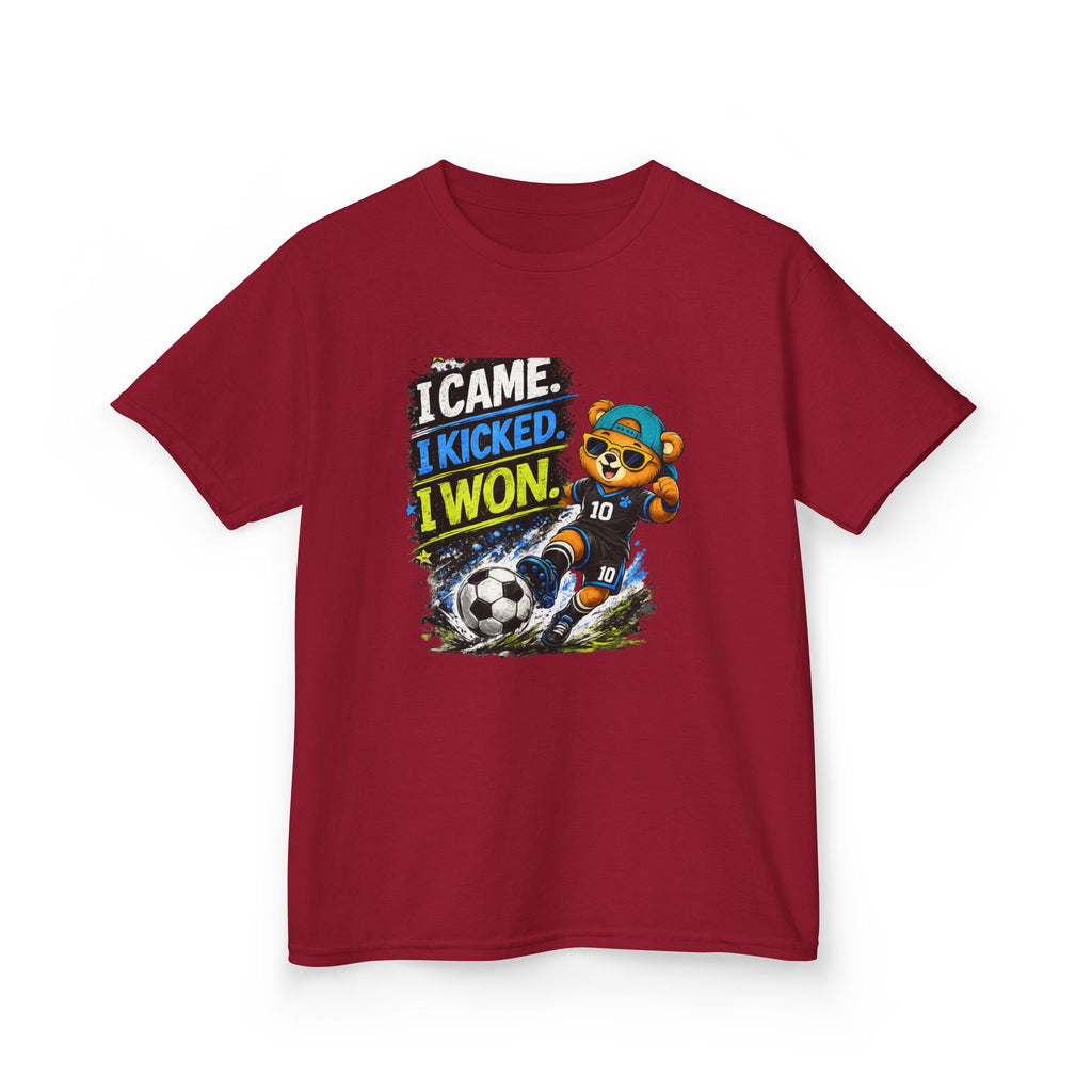 I Came. I Kicked. I Won. Soccer | Kids Sports Graphic T-Shirt