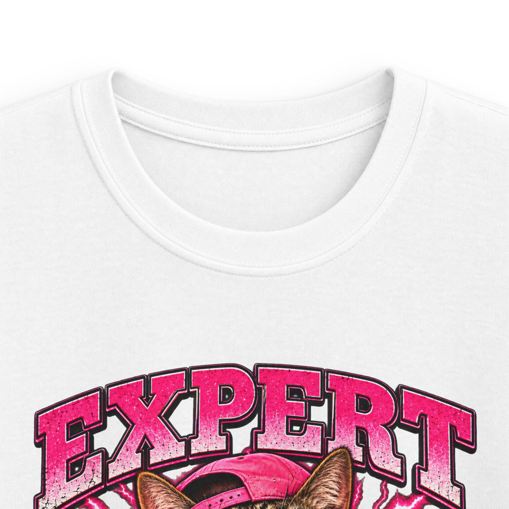 Expert Nonstop Talker Kids T‑Shirt Funny Cat Graphic Tee for Chatty Girls