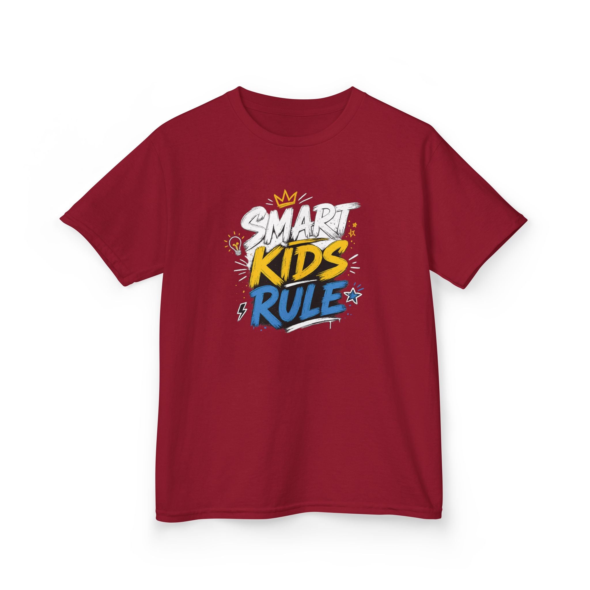 Kids Tee "Smart Kids Rule" Graphic T-Shirt for Back to School & Everyday Wear