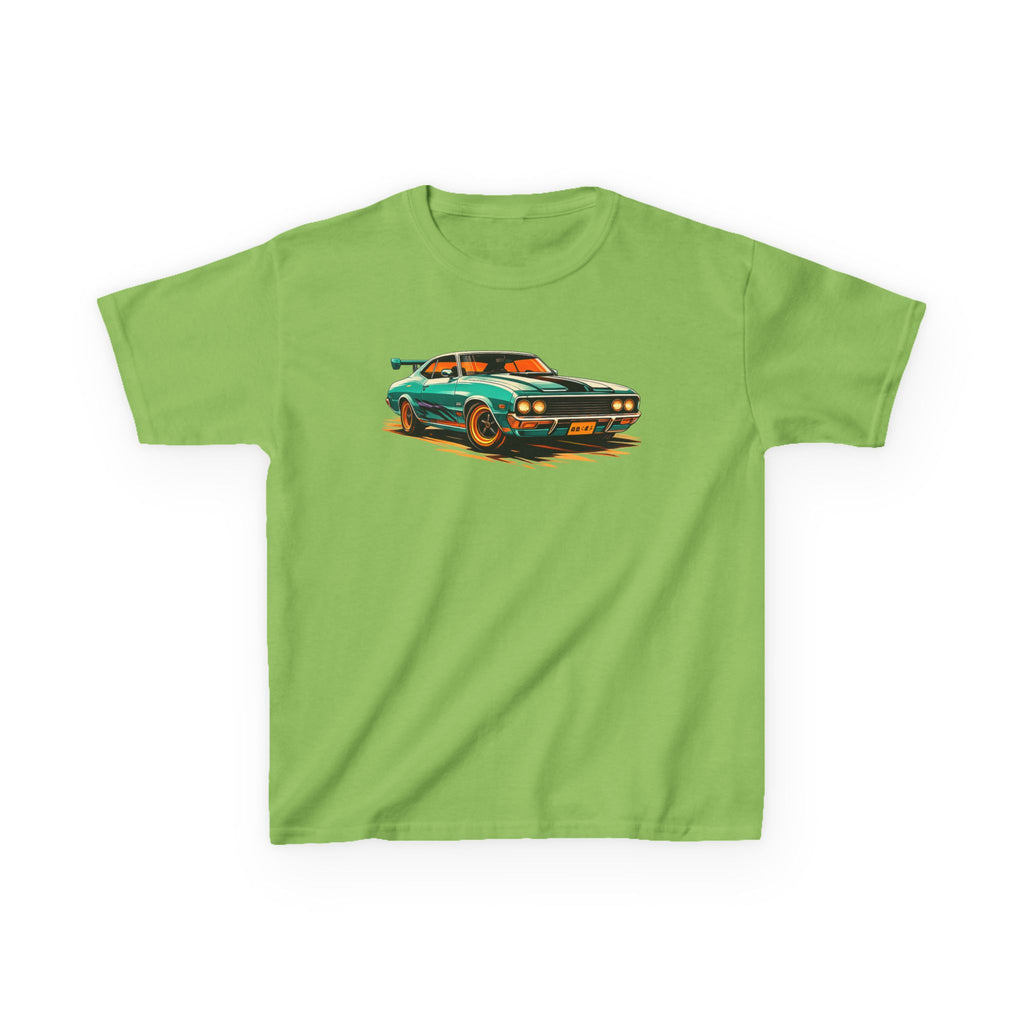Boys Classic Muscle Car Tee "Retro Green Hotrod Graphic"