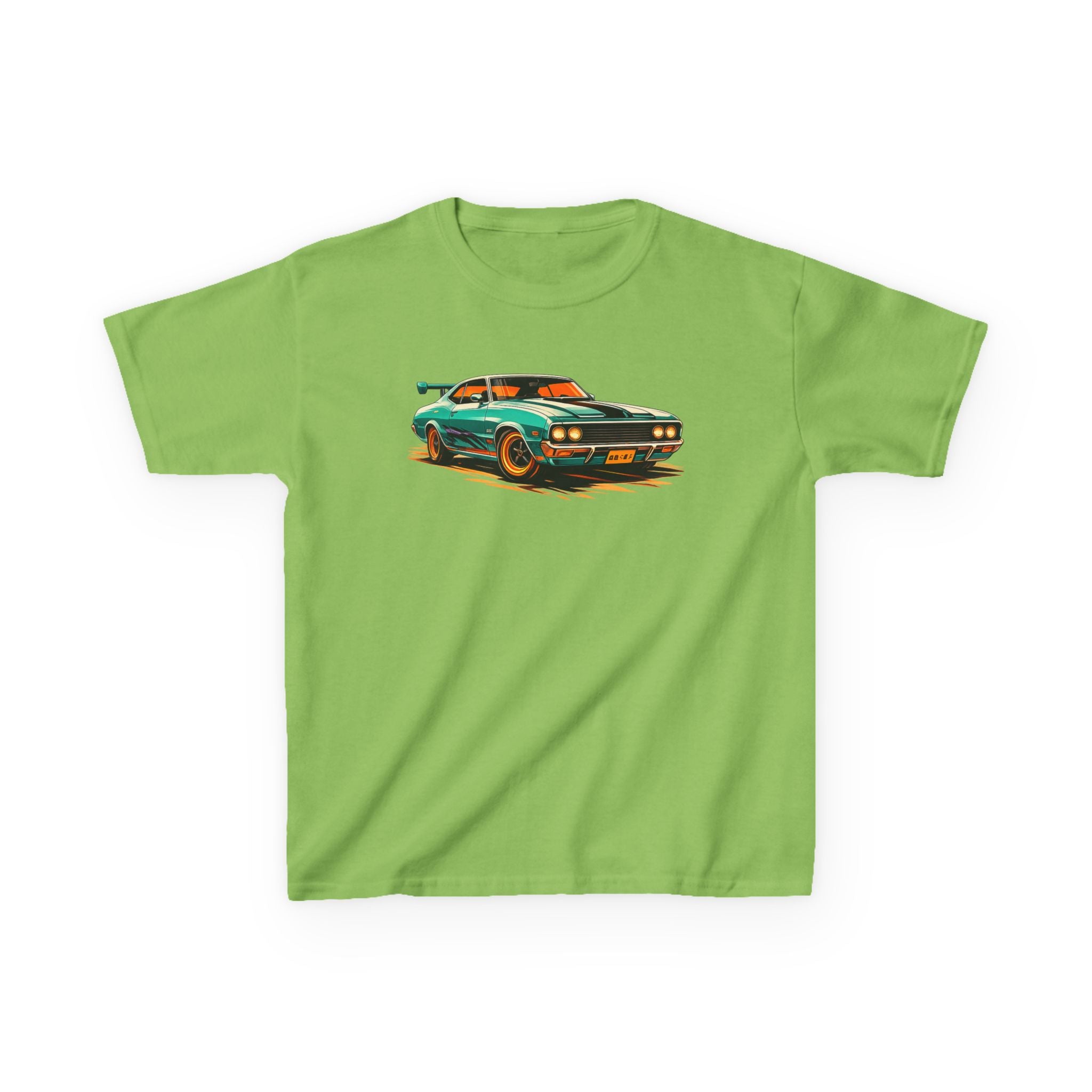 Boys Classic Muscle Car Tee "Retro Green Hotrod Graphic"