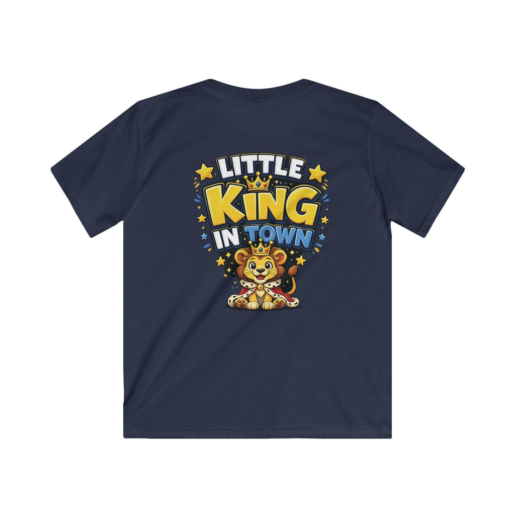 Kids Tee  "Little King in Town" Cute Lion Graphic Shirt for Boys