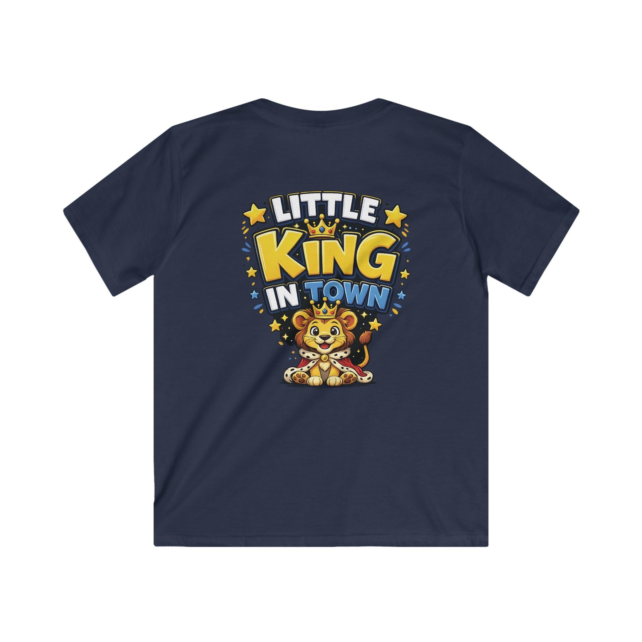 Kids Tee  "Little King in Town" Cute Lion Graphic Shirt for Boys