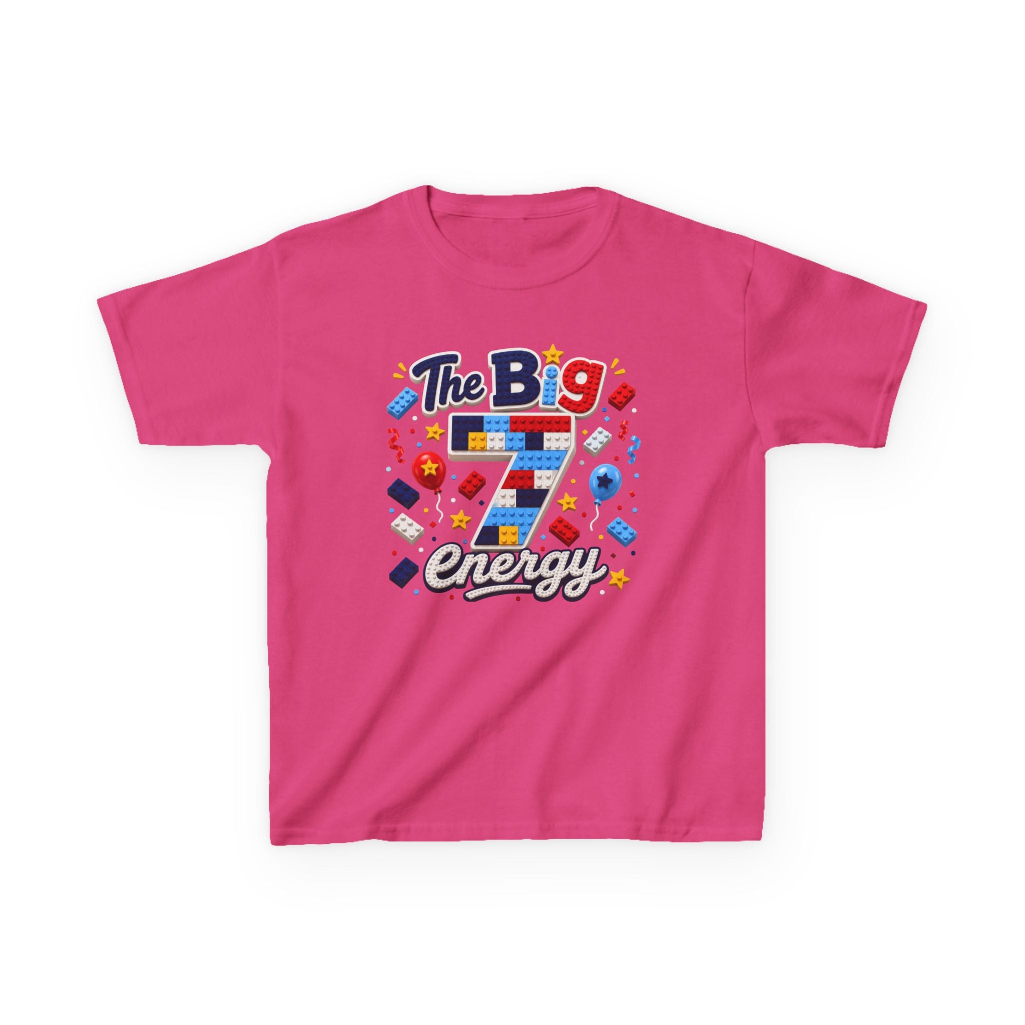 "The Big 7 Energy" Graphic kids Birthday T-Shirt Design