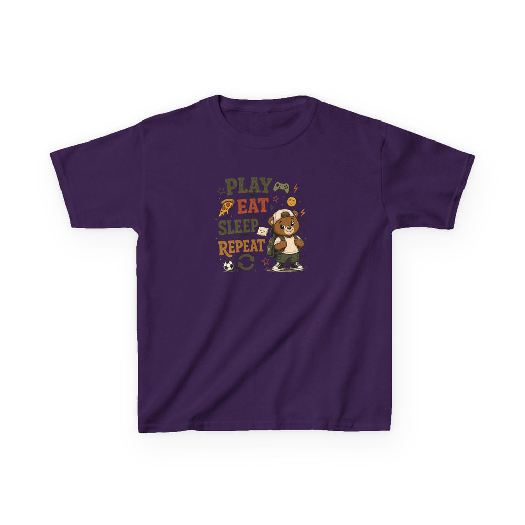 Kids Funny T-Shirt — "PLAY-EAT-SLEEP-REPEAT"