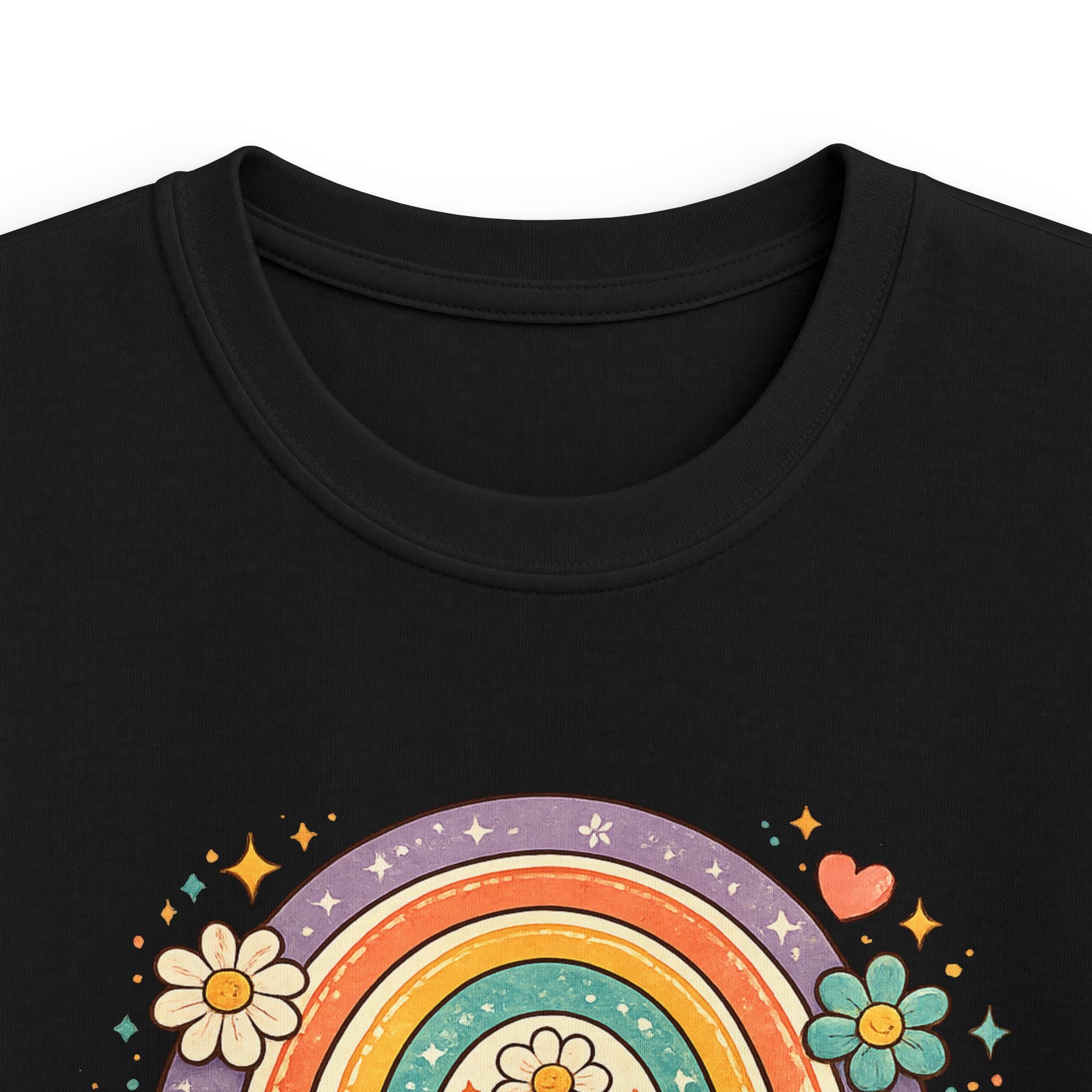 Kids Tee "Seven Is A Vibe" Retro Rainbow Roller Skate Birthday Shirt