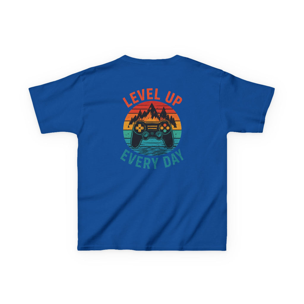 Kids Tee "Level Up Every Day" Retro Gamer Graphic