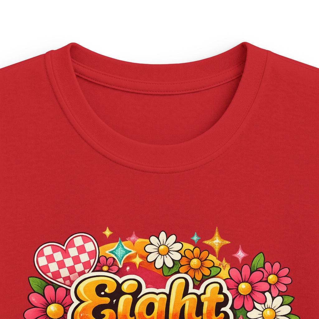 Kids Tee "Eight & Awesome" Floral Birthday Shirt