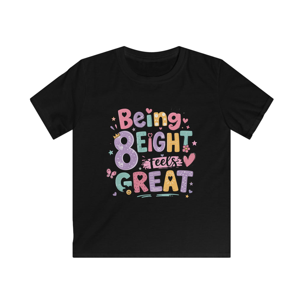 Kids "Being Eight Feels Great" Birthday T-Shirt