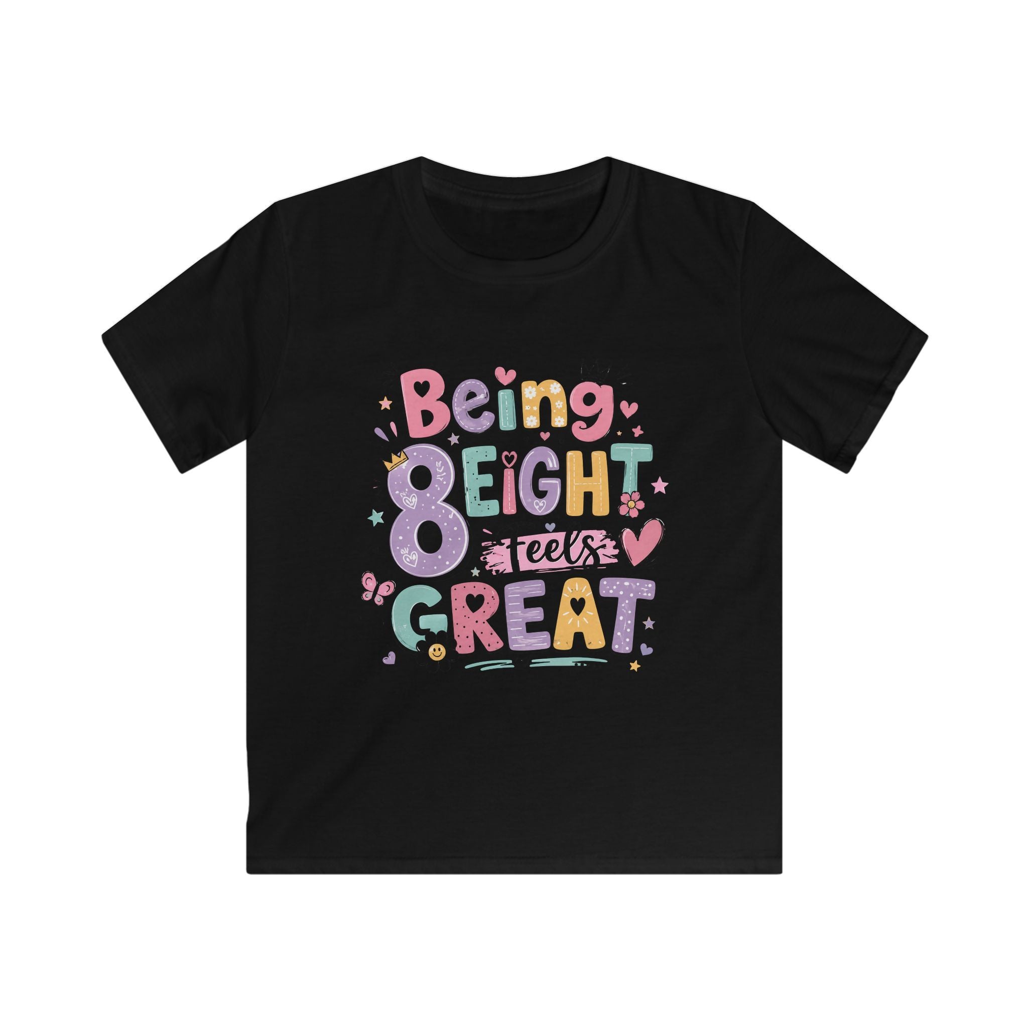Kids "Being Eight Feels Great" Birthday T-Shirt