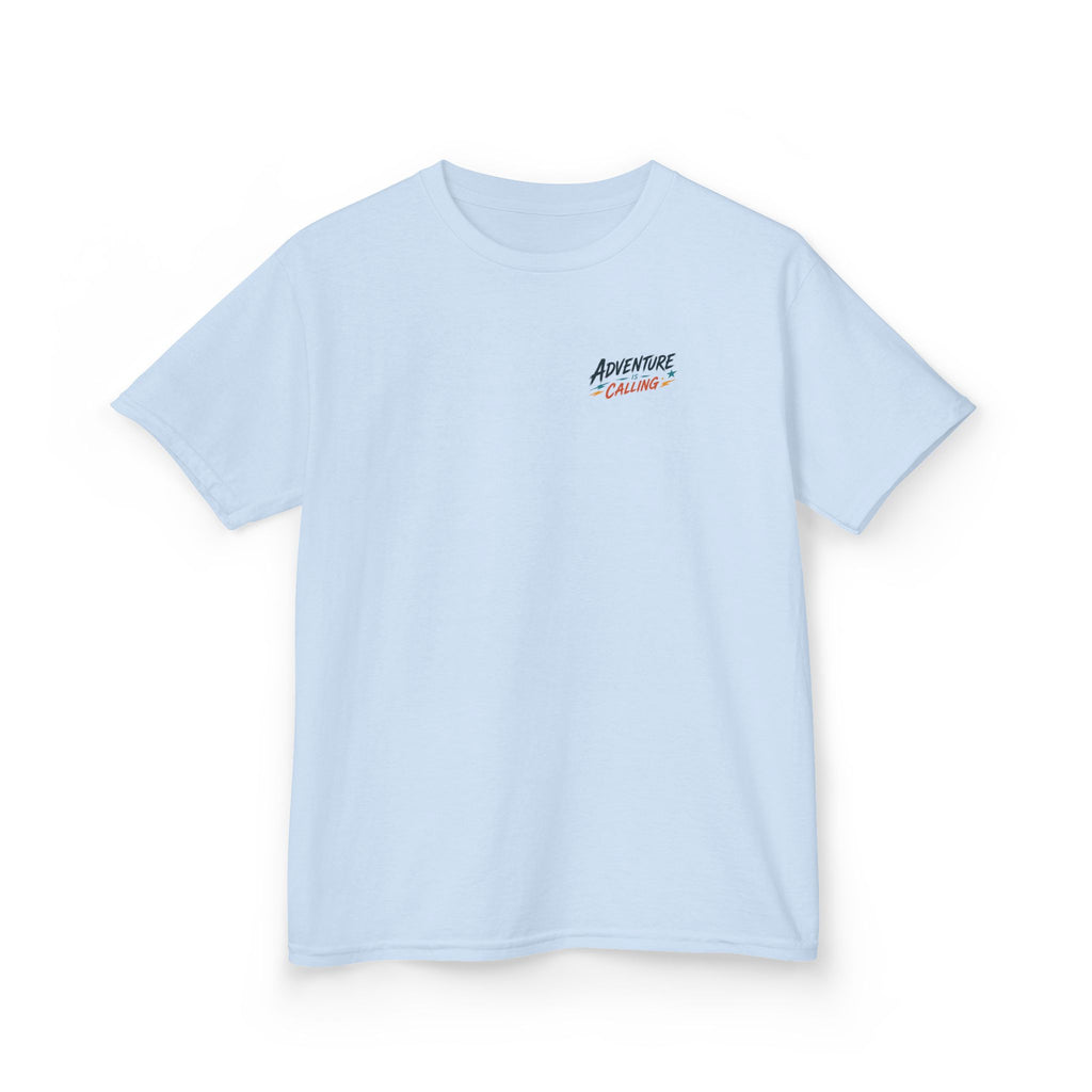 Boys Tee "Adventure Calling" Vintage Tropical Car & Sunset Graphic