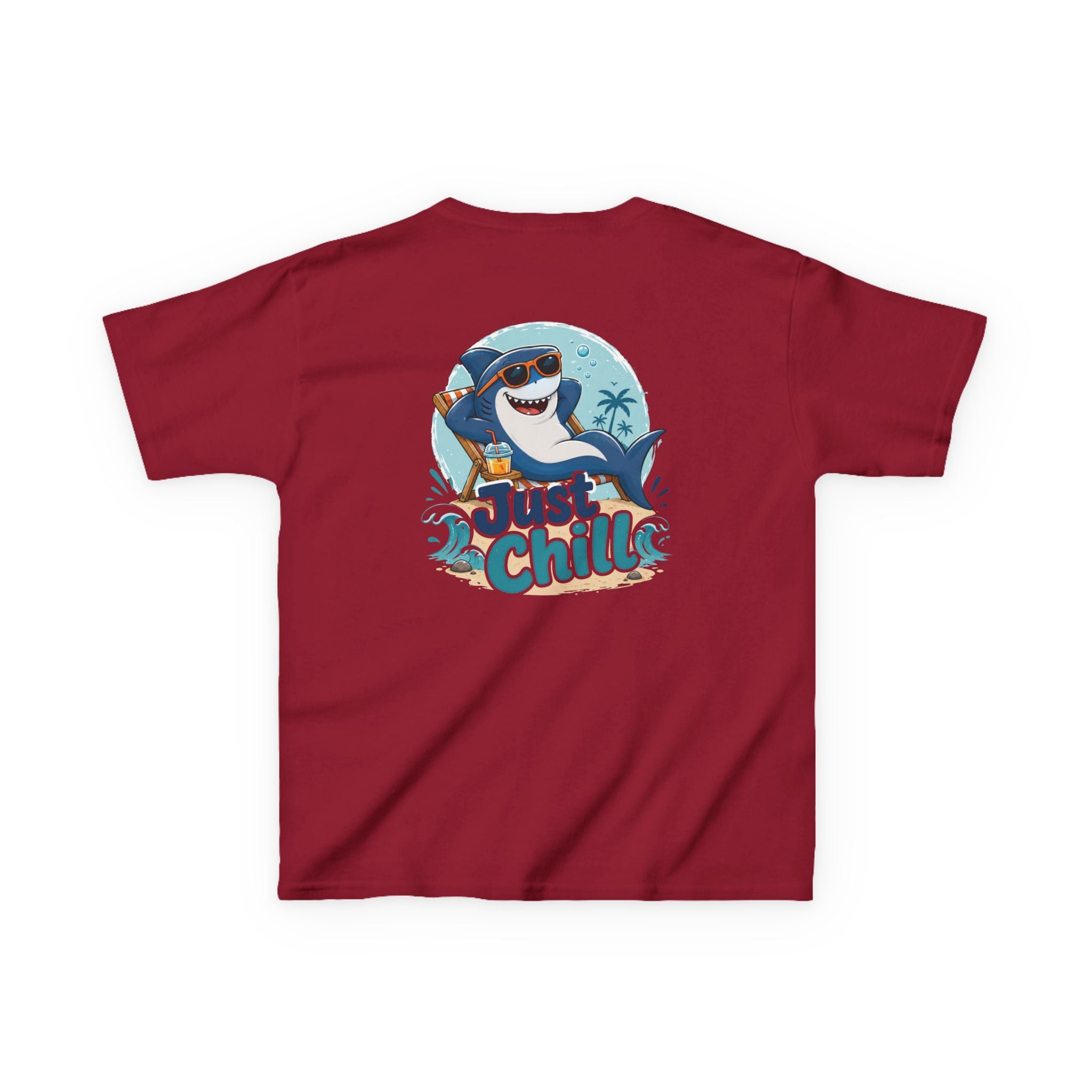 Kids Tee 'Just Chill' Surfing Shark Girls and Boys Graphic