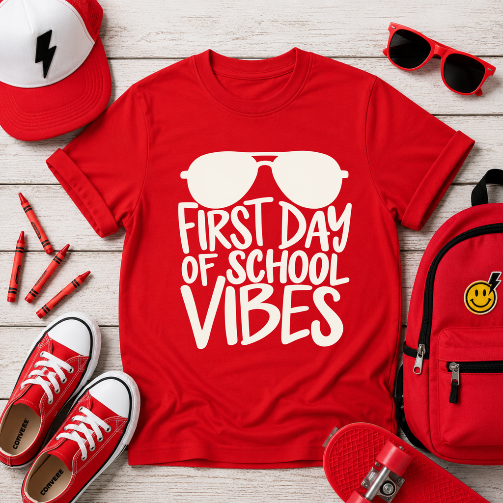 First Day of School Vibes Kids Tee