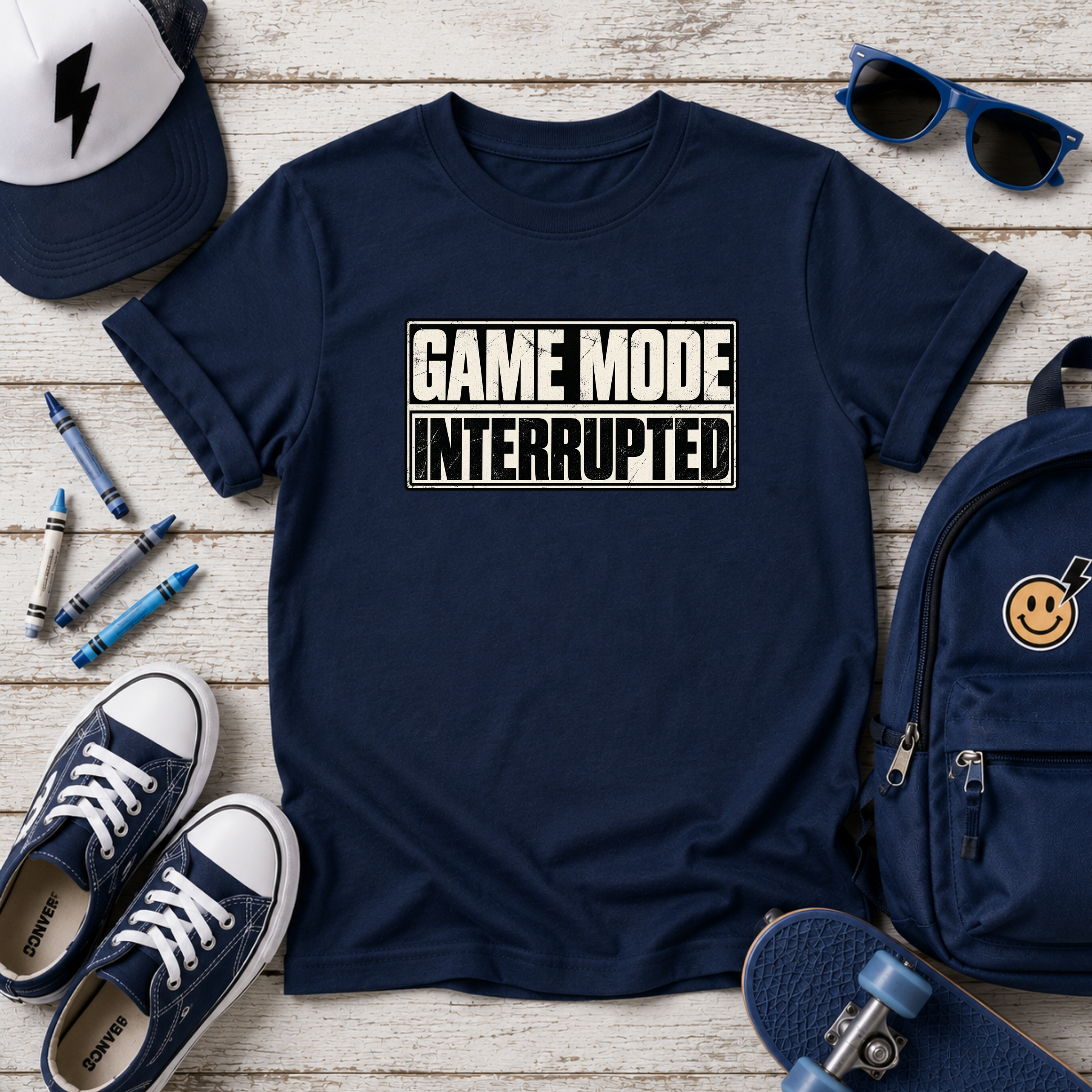 Kids Tee "Game Mode Interrupted" Gamer T‑Shirt