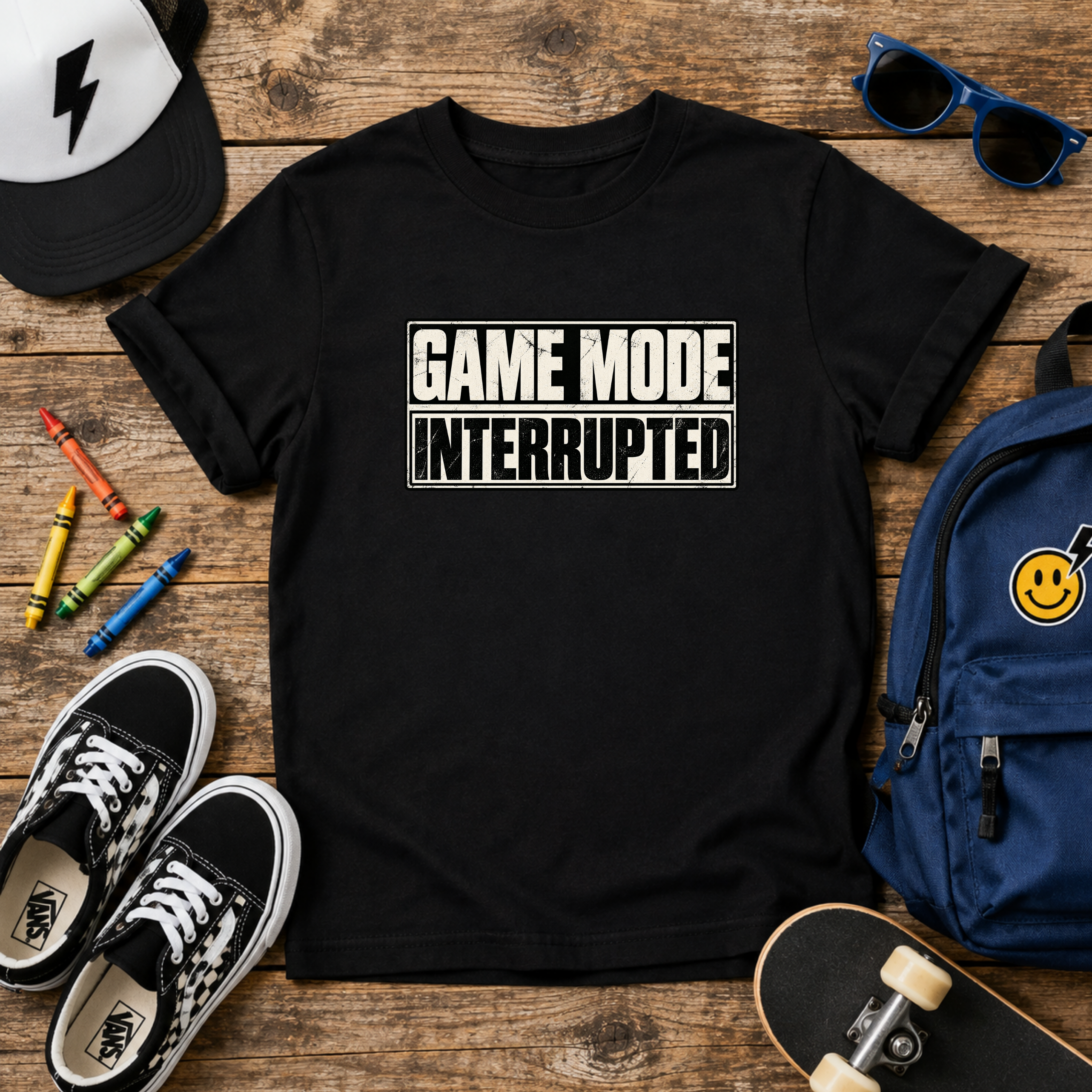 Kids Tee "Game Mode Interrupted" Gamer T‑Shirt