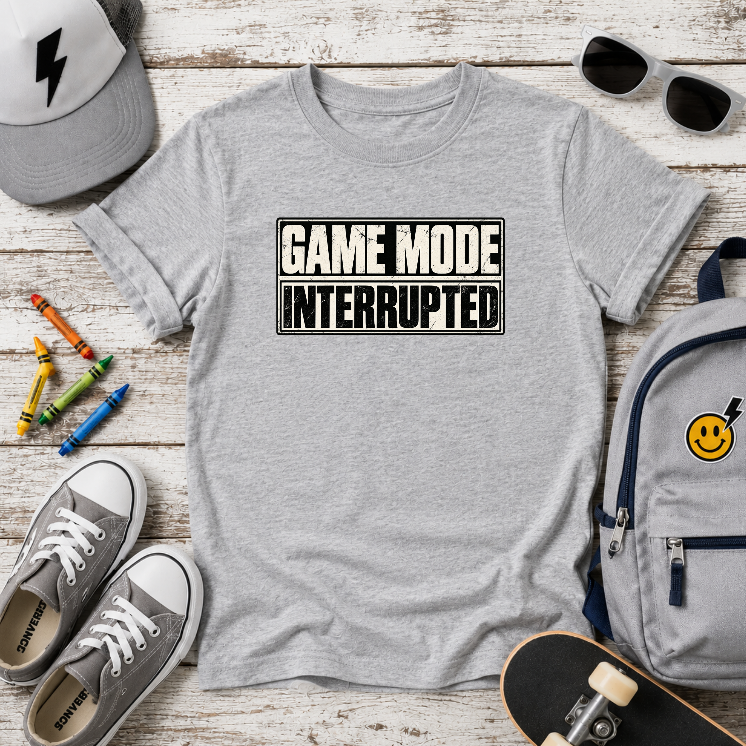 Kids Tee "Game Mode Interrupted" Gamer T‑Shirt