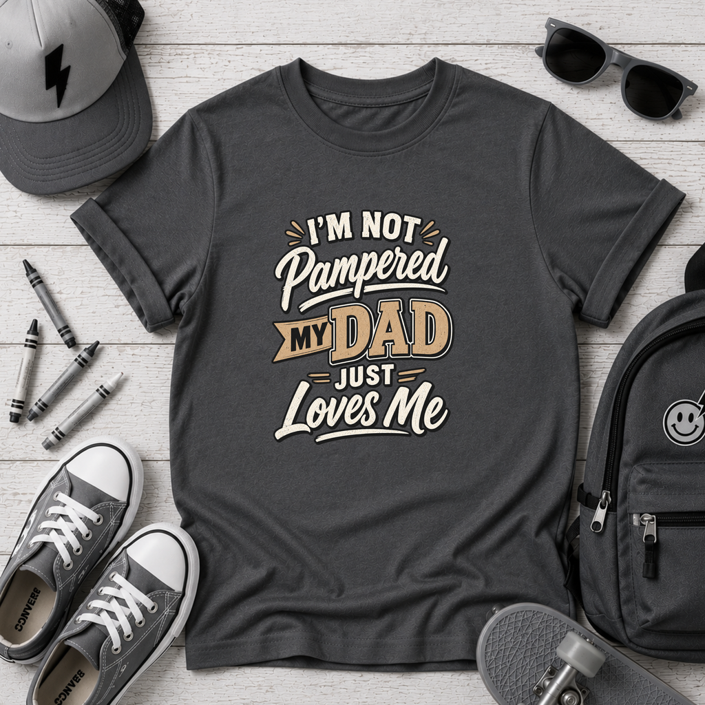 Kids Tee "I’m Not Pampered, My Dad Just Loves Me" Cute Father’s Day Shirt