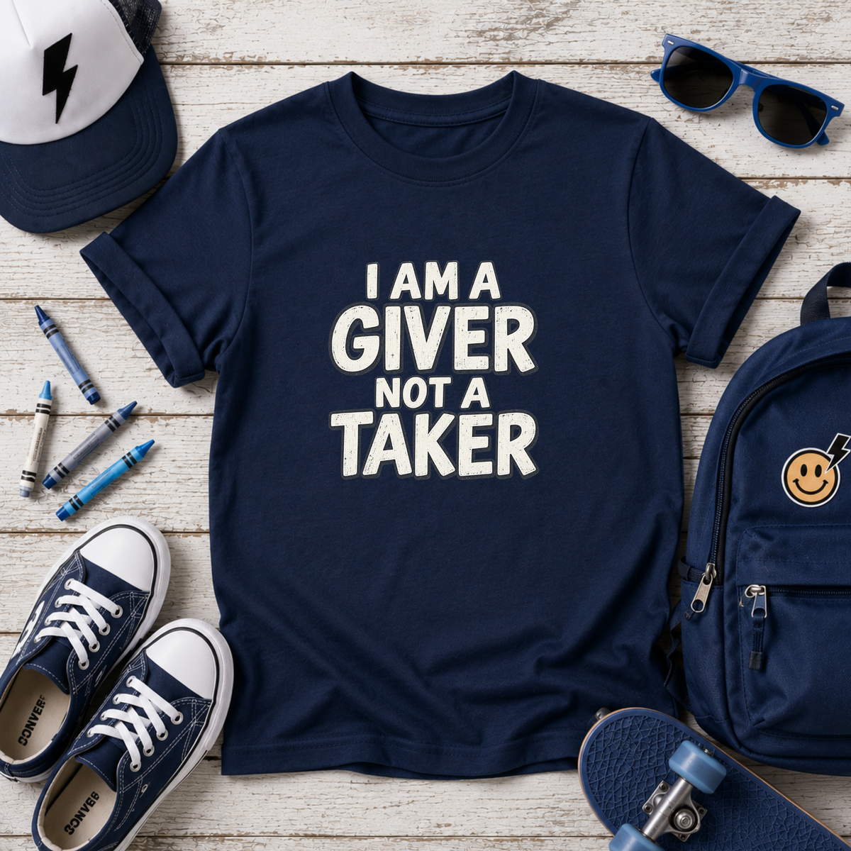 Cute Kids Tee "I Am a Giver Not a Taker" Positive Message Shirt