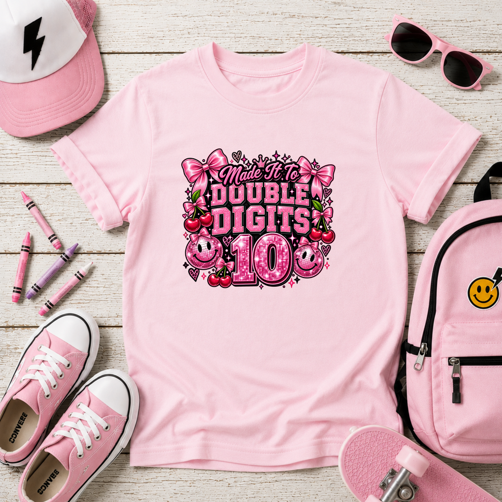 Kids Tee "Made It to Double Digits 10" Birthday Shirt