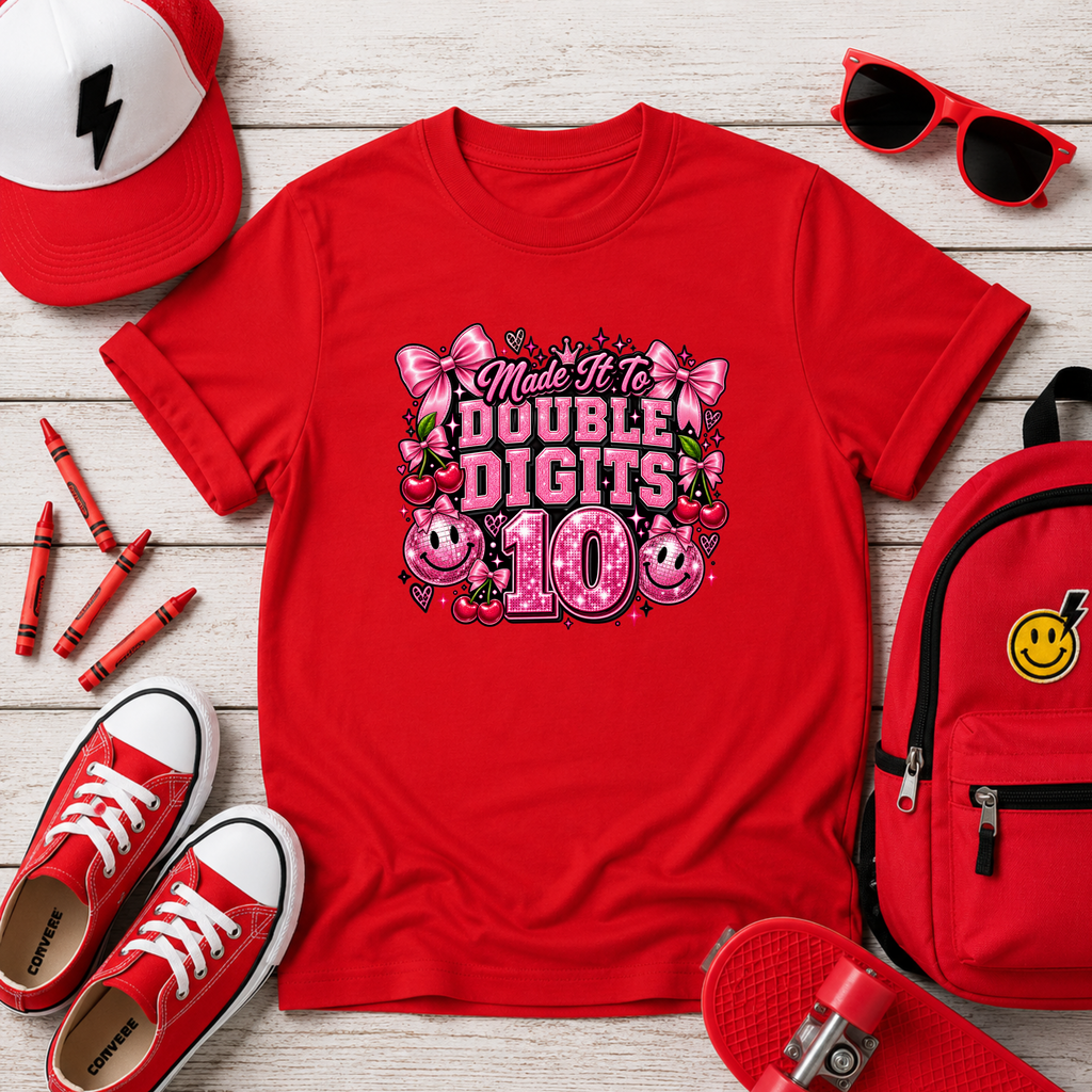 Kids Tee "Made It to Double Digits 10" Birthday Shirt