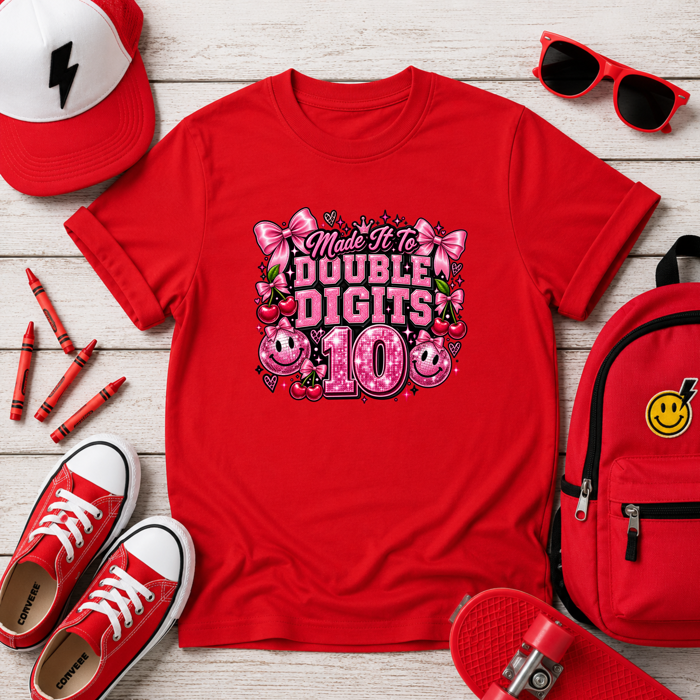 Kids Tee "Made It to Double Digits 10" Birthday Shirt
