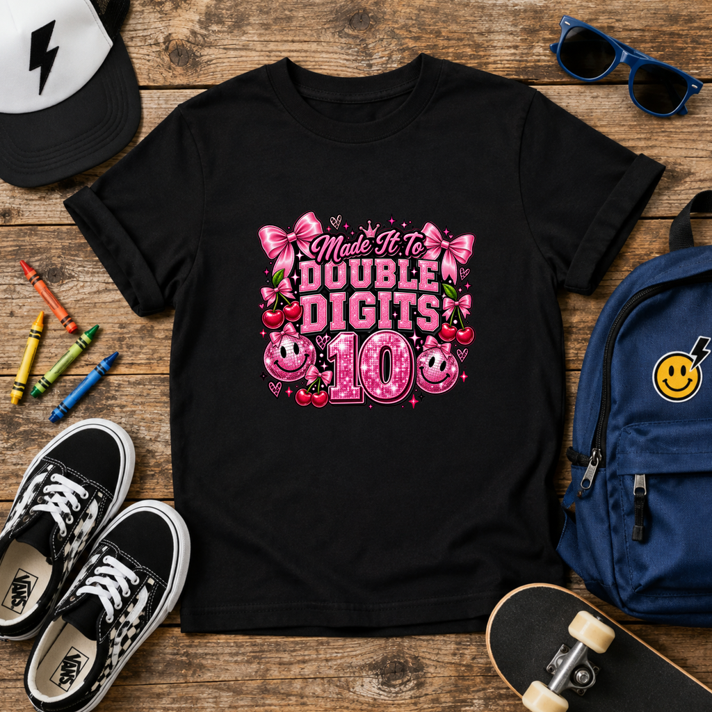 Kids Tee "Made It to Double Digits 10" Birthday Shirt