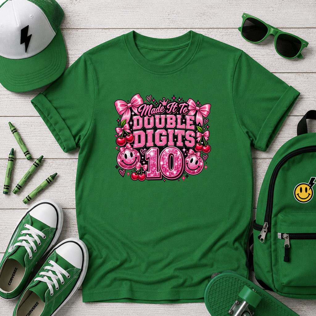 Kids Tee "Made It to Double Digits 10" Birthday Shirt