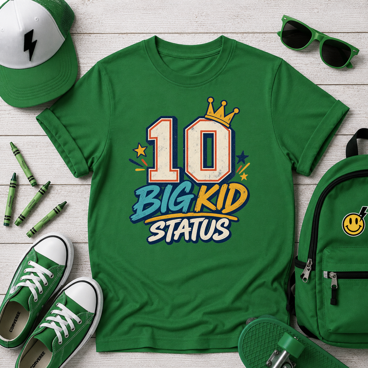10 Big Kid Status Kids Tee 10th Birthday Shirt for Kids