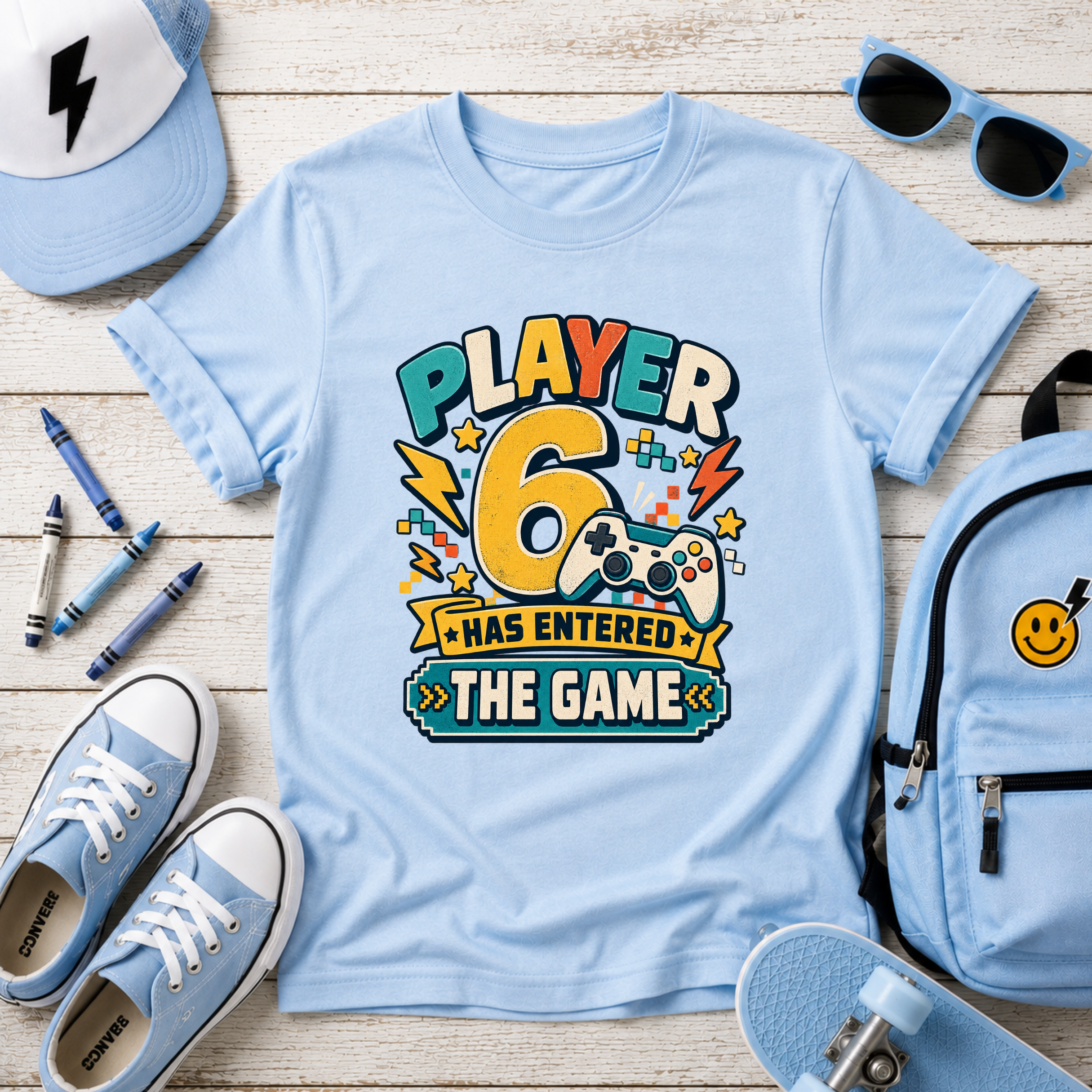 Kids Tee "Player 6 Has Entered The Game" Birthday Video Game Shirt