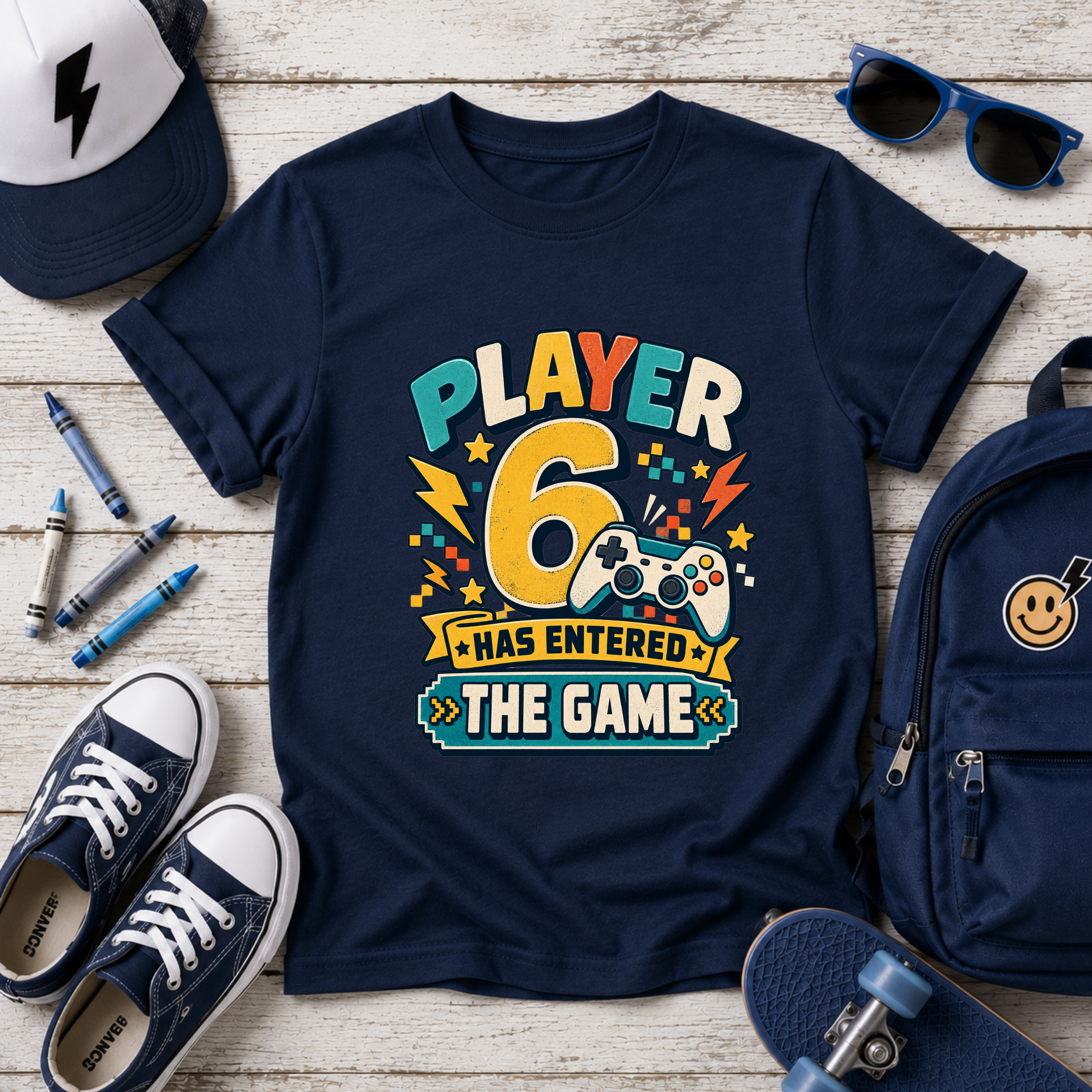 Kids Tee "Player 6 Has Entered The Game" Birthday Video Game Shirt