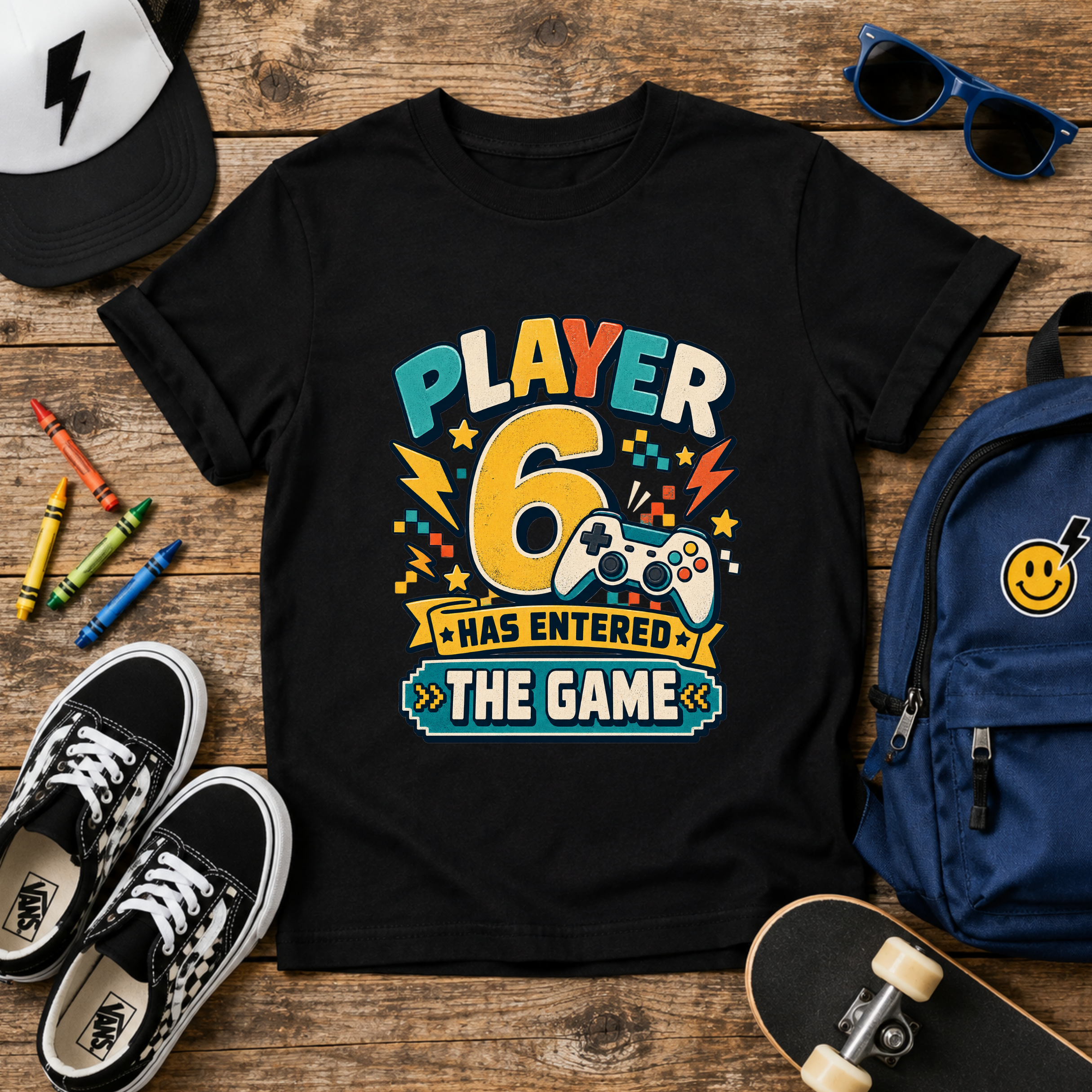 Kids Tee "Player 6 Has Entered The Game" Birthday Video Game Shirt