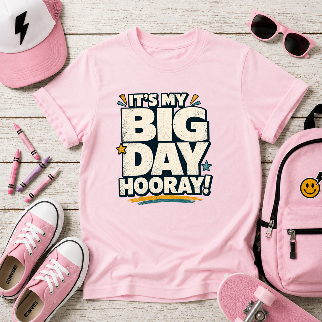 Kids T-Shirt "It’s My Big Day Hooray!" Birthday Tee