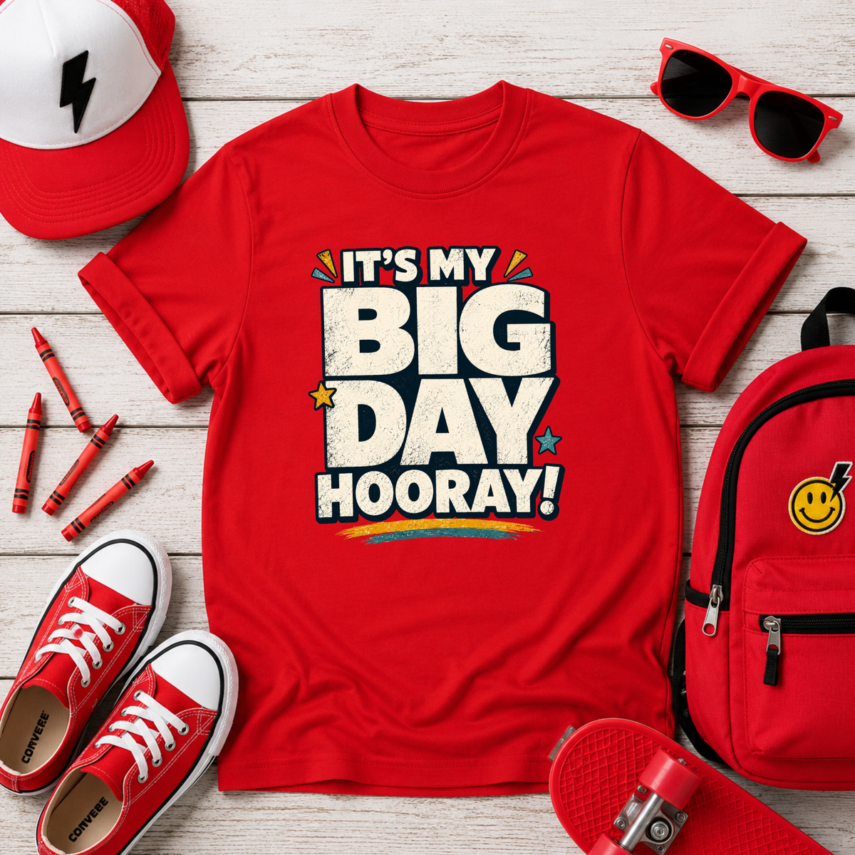 Kids T-Shirt "It’s My Big Day Hooray!" Birthday Tee