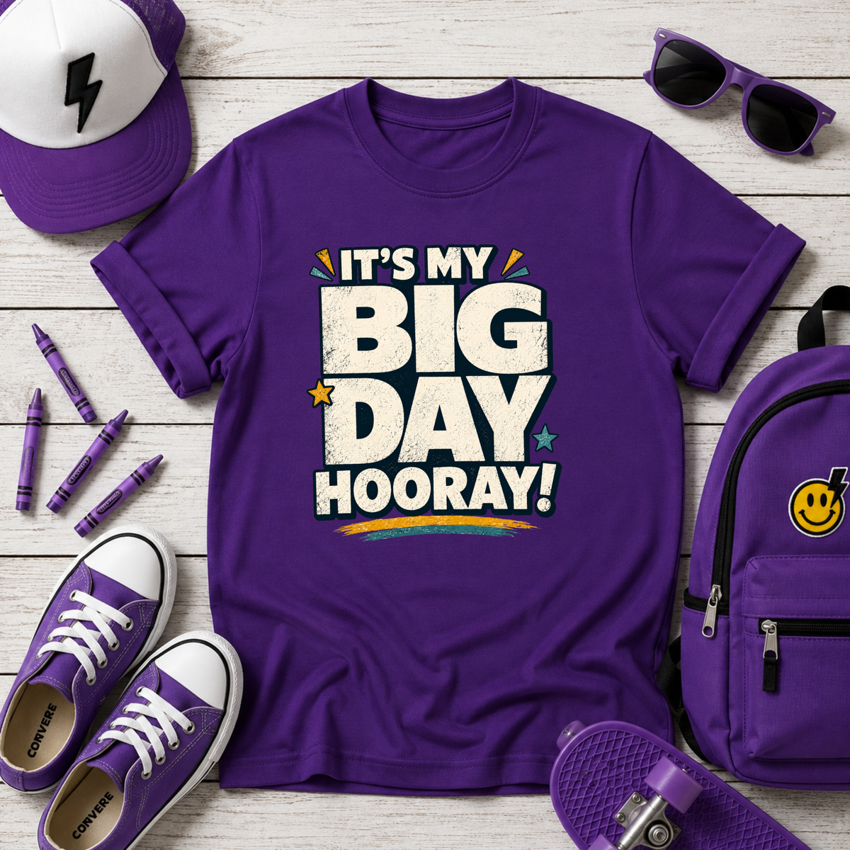 Kids T-Shirt "It’s My Big Day Hooray!" Birthday Tee