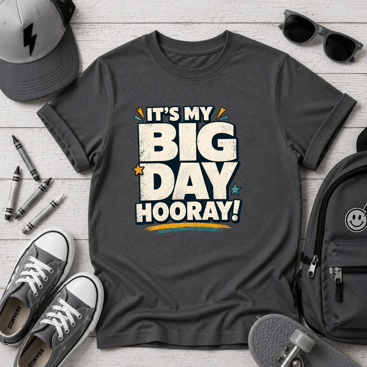 Kids T-Shirt "It’s My Big Day Hooray!" Birthday Tee